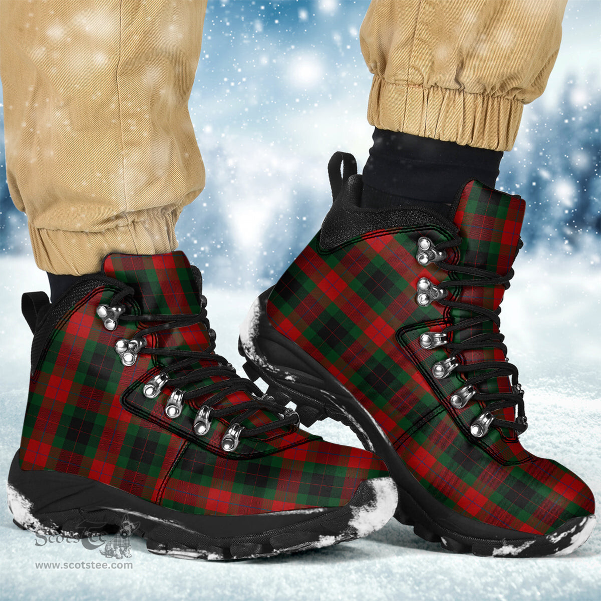 Scottish Skene of Cromar Black Clan Tartan Alpine Boots