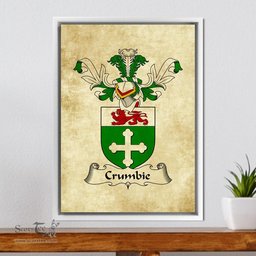 Scottish Crumbie or Crombie, or Crumb Clan Crest Framed Canvas Print