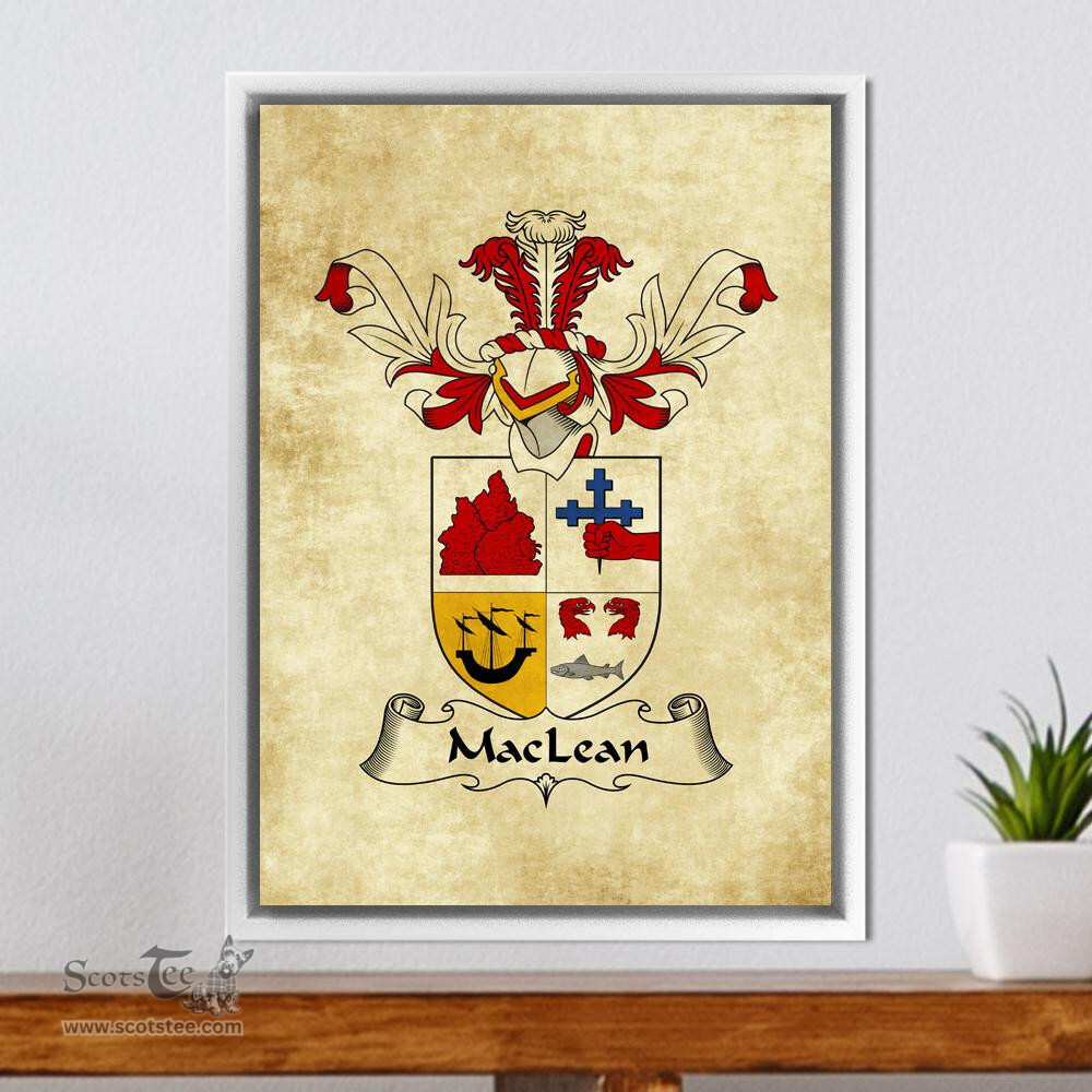 Scottish MacLean of Duart Clan Crest Framed Canvas Print