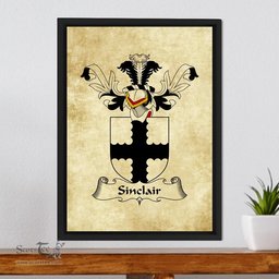 Scottish Sinclair Clan Crest Framed Canvas Print