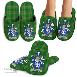 Irish Balle Coat of Arms Family Crest Ireland House Slippers Irish National Tartan Irish County Slippers
