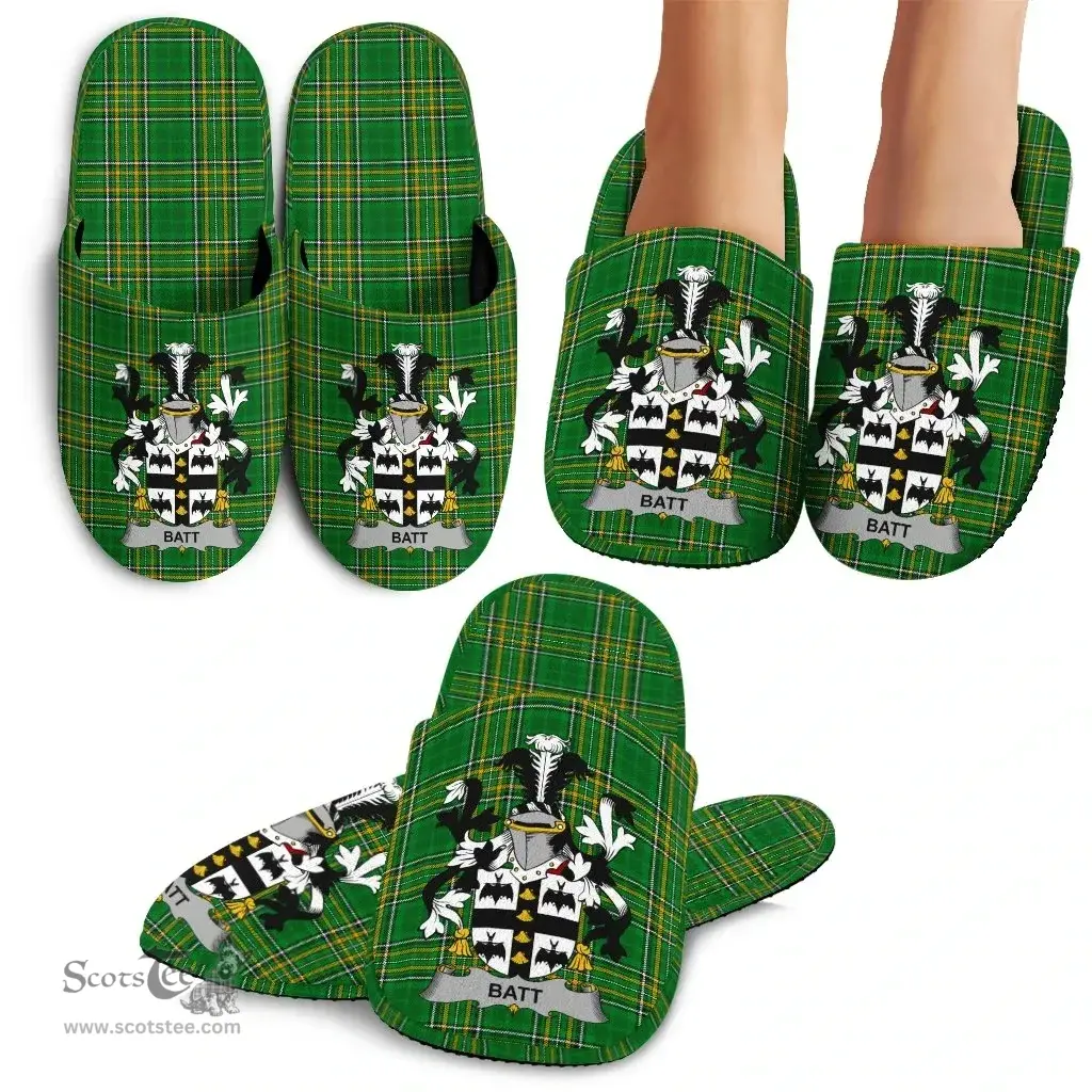 Irish Batt Coat of Arms Family Crest Ireland House Slippers Irish National Tartan Irish County Slippers