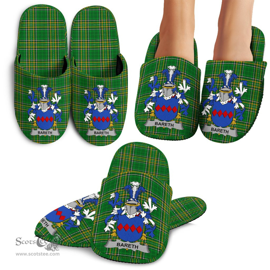 Irish Bareth Coat of Arms Family Crest Ireland House Slippers Irish National Tartan Irish County Slippers