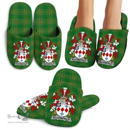 Irish Bloomfield Coat of Arms Family Crest Ireland House Slippers Irish National Tartan Irish County Slippers