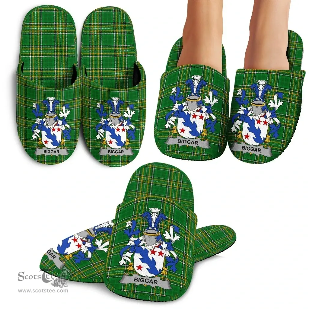 Irish Biggar Coat of Arms Family Crest Ireland House Slippers Irish National Tartan Irish County Slippers