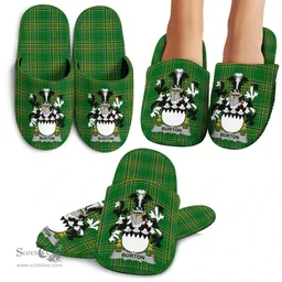 Irish Burt or Birt Coat of Arms Family Crest Ireland House Slippers Irish National Tartan Irish County Slippers