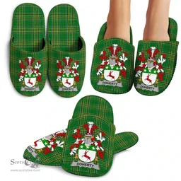 Irish Doherty or O'Doherty Coat of Arms Family Crest Ireland House Slippers Irish National Tartan Irish County Slippers