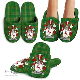 Irish Cullinan or O'Cullinane Coat of Arms Family Crest Ireland House Slippers Irish National Tartan Irish County Slippers
