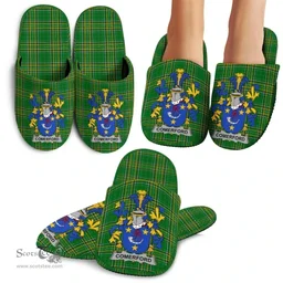 Irish Comerford Coat of Arms Family Crest Ireland House Slippers Irish National Tartan Irish County Slippers