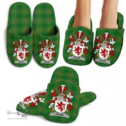 Irish Dease Coat of Arms Family Crest Ireland House Slippers Irish National Tartan Irish County Slippers