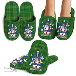 Irish Chaloner Coat of Arms Family Crest Ireland House Slippers Irish National Tartan Irish County Slippers