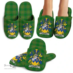 Irish Cramer Coat of Arms Family Crest Ireland House Slippers Irish National Tartan Irish County Slippers