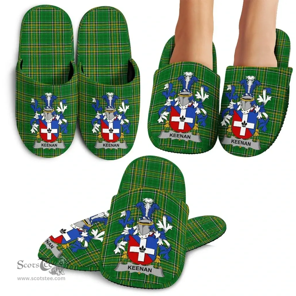 Irish Keegan or Egan Coat of Arms Family Crest Ireland House Slippers Irish National Tartan Irish County Slippers