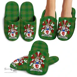 Irish Haffey Coat of Arms Family Crest Ireland House Slippers Irish National Tartan Irish County Slippers