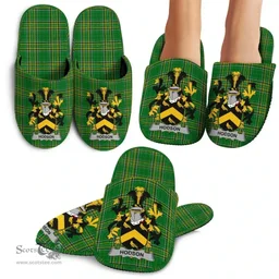 Irish Hodson Coat of Arms Family Crest Ireland House Slippers Irish National Tartan Irish County Slippers