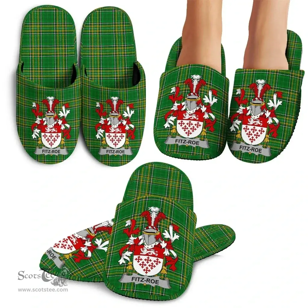 Irish Fitz-Roe Coat of Arms Family Crest Ireland House Slippers Irish National Tartan Irish County Slippers