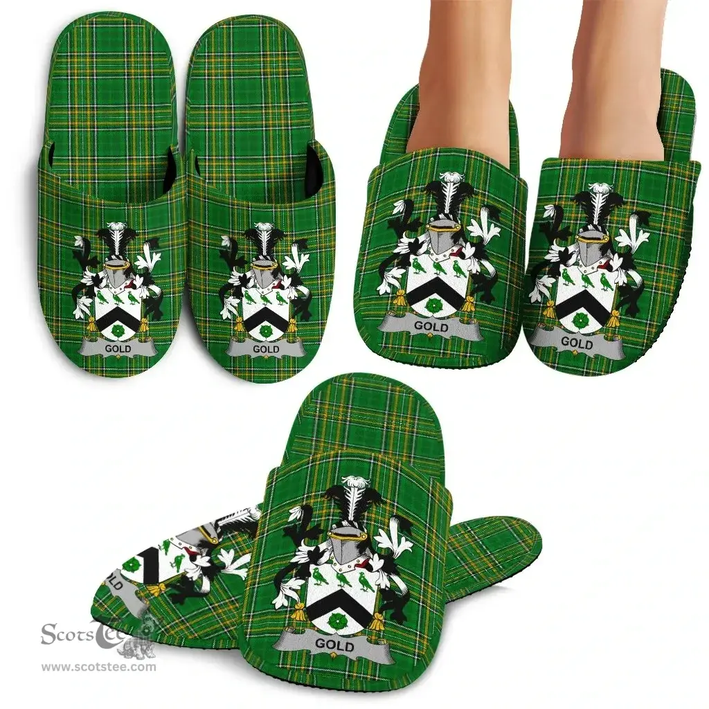 Irish Gold Coat of Arms Family Crest Ireland House Slippers Irish National Tartan Irish County Slippers