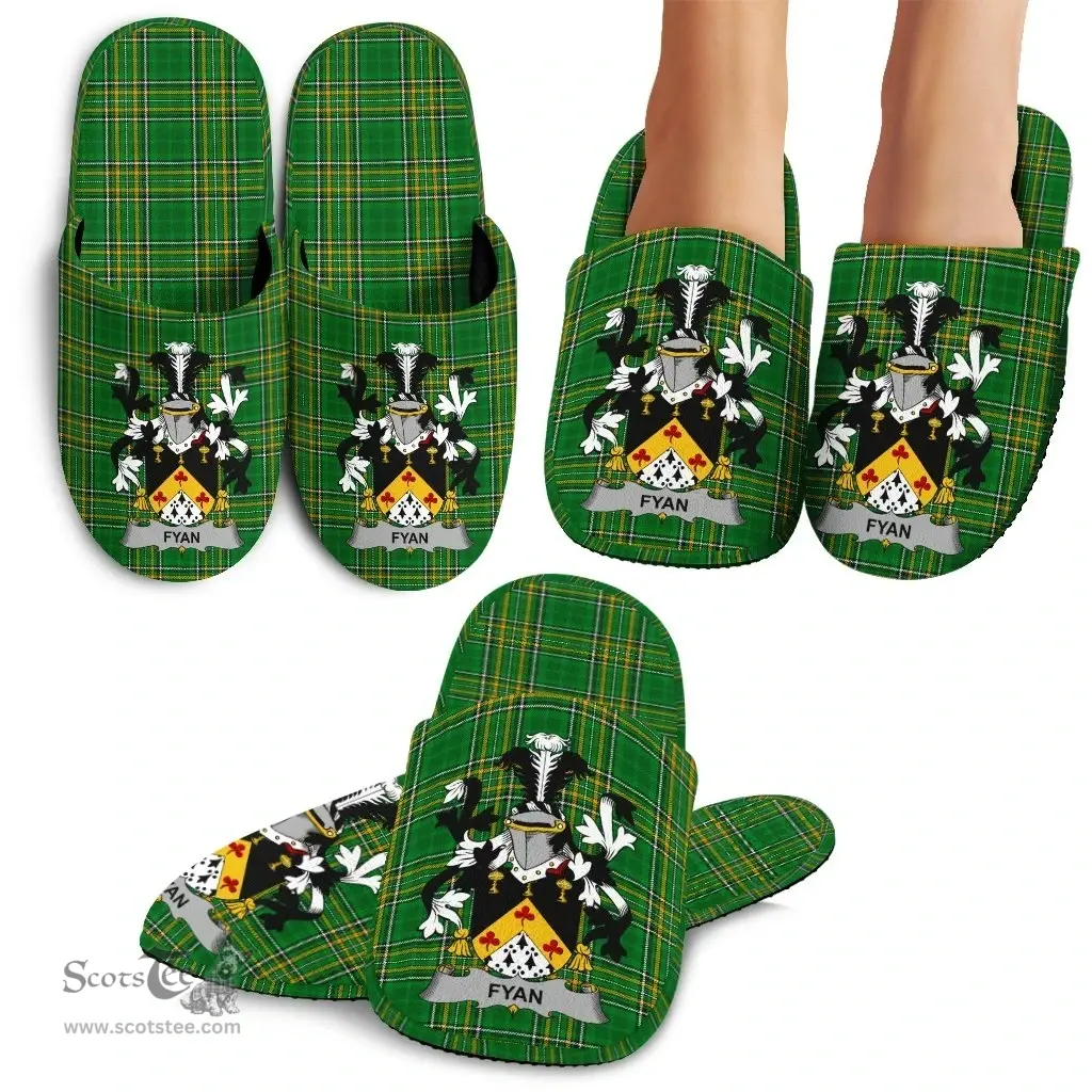 Irish Fyan or Faghan Coat of Arms Family Crest Ireland House Slippers Irish National Tartan Irish County Slippers