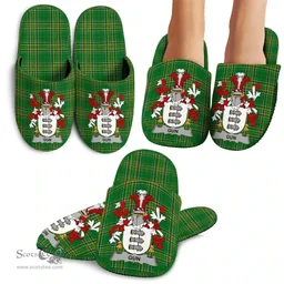 Irish Gun Coat of Arms Family Crest Ireland House Slippers Irish National Tartan Irish County Slippers