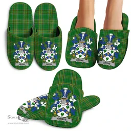 Irish Grove Coat of Arms Family Crest Ireland House Slippers Irish National Tartan Irish County Slippers