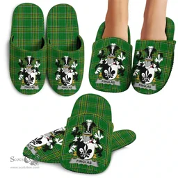 Irish Finglas Coat of Arms Family Crest Ireland House Slippers Irish National Tartan Irish County Slippers