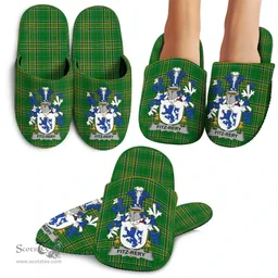 Irish Fitz-Rery Coat of Arms Family Crest Ireland House Slippers Irish National Tartan Irish County Slippers