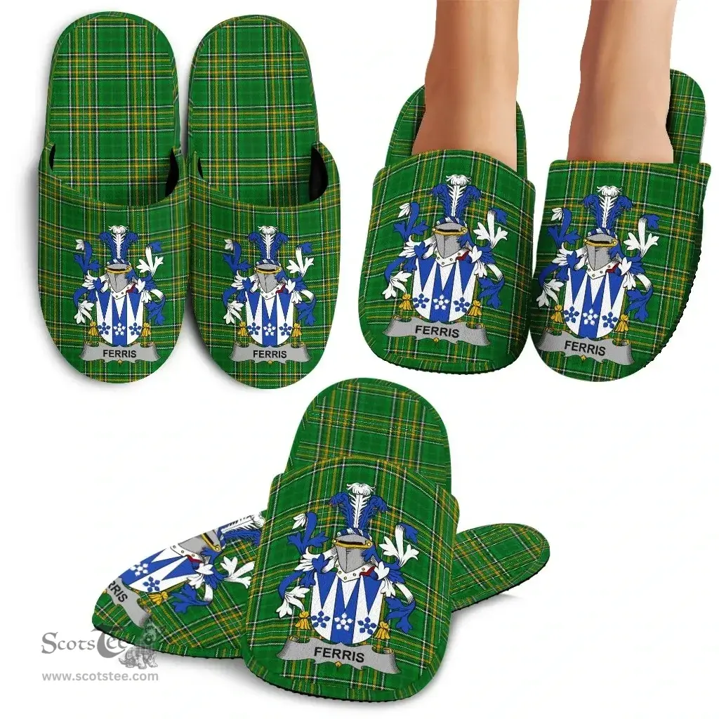 Irish Ferris Coat of Arms Family Crest Ireland House Slippers Irish National Tartan Irish County Slippers