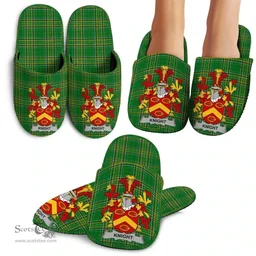 Irish Knight Coat of Arms Family Crest Ireland House Slippers Irish National Tartan Irish County Slippers