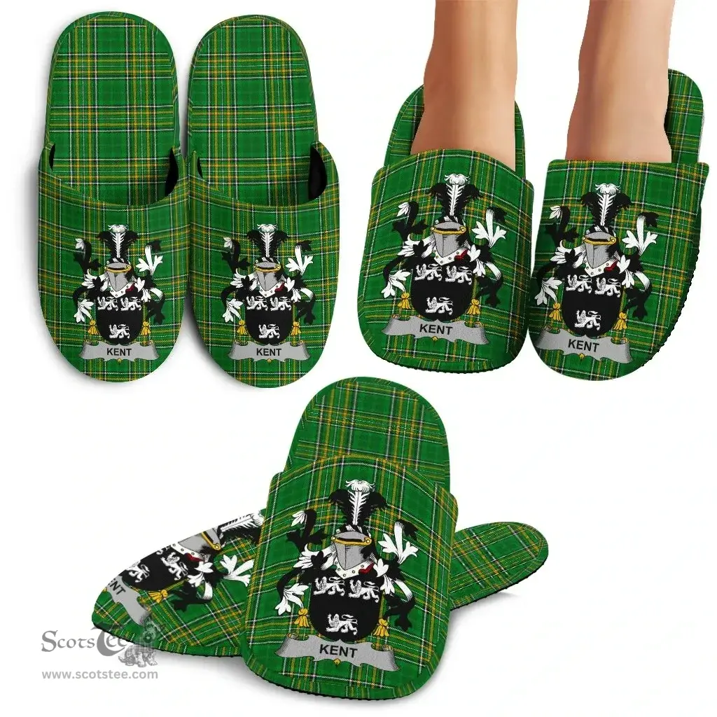 Irish Kent Coat of Arms Family Crest Ireland House Slippers Irish National Tartan Irish County Slippers