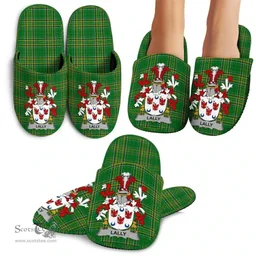 Irish Lally or O'Mullally Coat of Arms Family Crest Ireland House Slippers Irish National Tartan Irish County Slippers