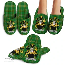 Irish Hogan or O'Hogan Coat of Arms Family Crest Ireland House Slippers Irish National Tartan Irish County Slippers