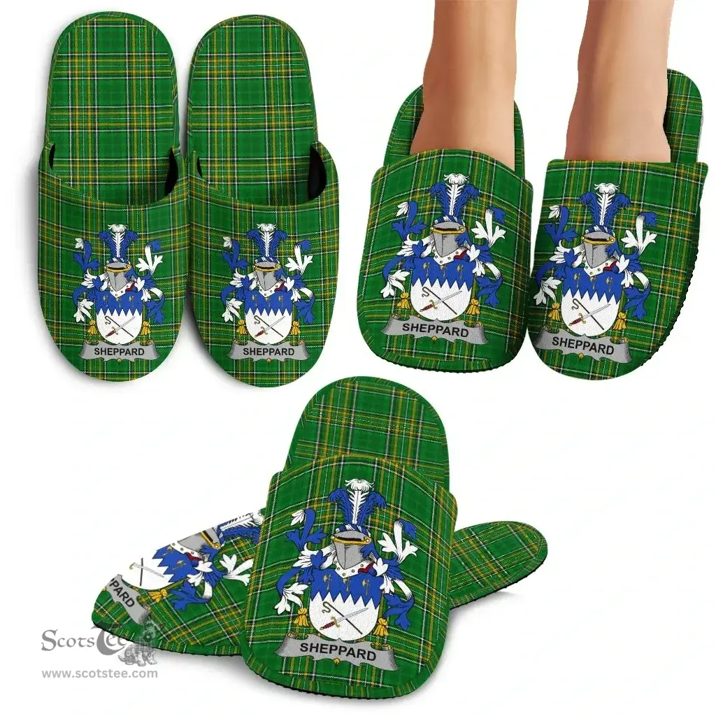 Irish Sheppard Coat of Arms Family Crest Ireland House Slippers Irish National Tartan Irish County Slippers
