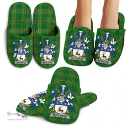 Irish Rutledge Coat of Arms Family Crest Ireland House Slippers Irish National Tartan Irish County Slippers