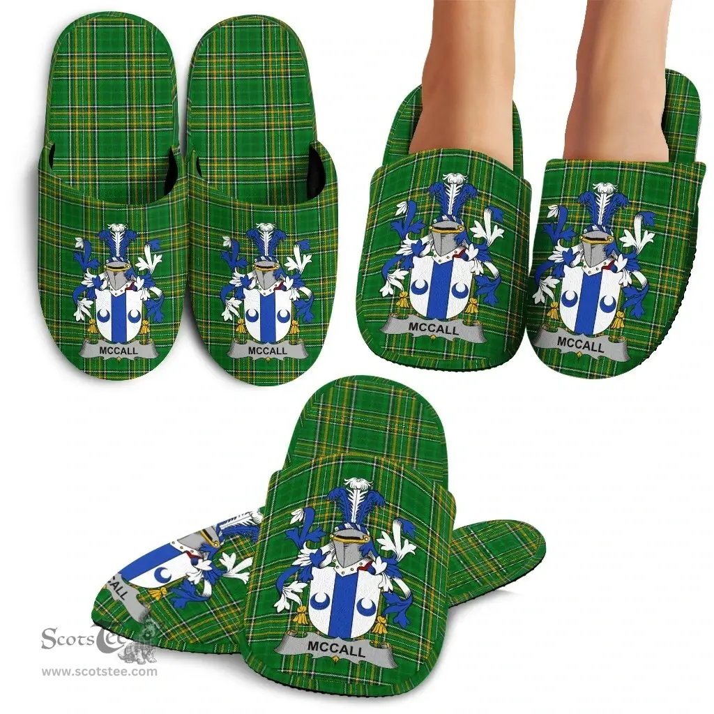 Irish McCall Coat of Arms Family Crest Ireland House Slippers Irish National Tartan Irish County Slippers