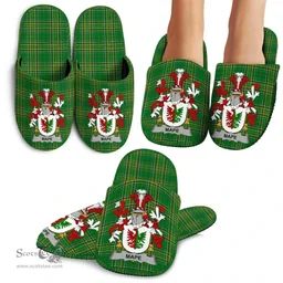 Irish Mape Coat of Arms Family Crest Ireland House Slippers Irish National Tartan Irish County Slippers