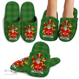 Irish Sloane Coat of Arms Family Crest Ireland House Slippers Irish National Tartan Irish County Slippers