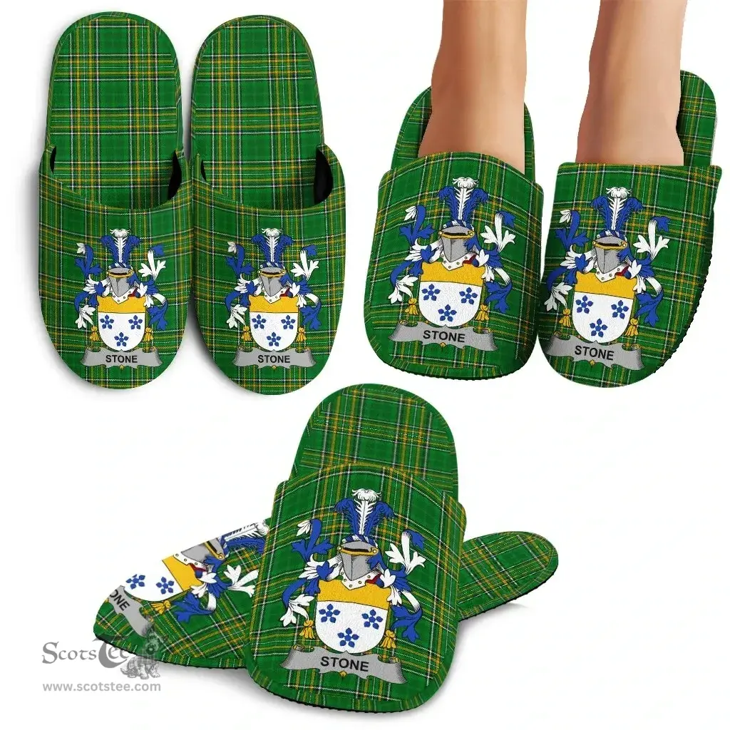 Irish Stone Coat of Arms Family Crest Ireland House Slippers Irish National Tartan Irish County Slippers