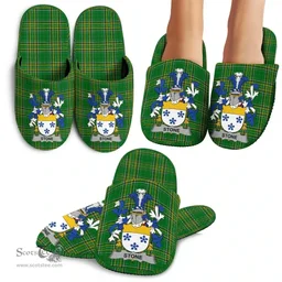 Irish Stone Coat of Arms Family Crest Ireland House Slippers Irish National Tartan Irish County Slippers