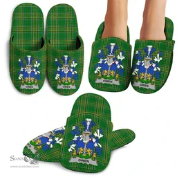 Irish Owen Coat of Arms Family Crest Ireland House Slippers Irish National Tartan Irish County Slippers