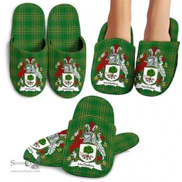 Irish McCluskey Coat of Arms Family Crest Ireland House Slippers Irish National Tartan Irish County Slippers