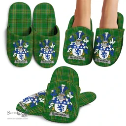 Irish McMurray Coat of Arms Family Crest Ireland House Slippers Irish National Tartan Irish County Slippers