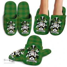 Irish Monsell Coat of Arms Family Crest Ireland House Slippers Irish National Tartan Irish County Slippers