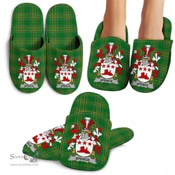 Irish Spence Coat of Arms Family Crest Ireland House Slippers Irish National Tartan Irish County Slippers