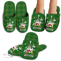 Irish McNulty Coat of Arms Family Crest Ireland House Slippers Irish National Tartan Irish County Slippers