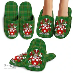 Irish Redman Coat of Arms Family Crest Ireland House Slippers Irish National Tartan Irish County Slippers
