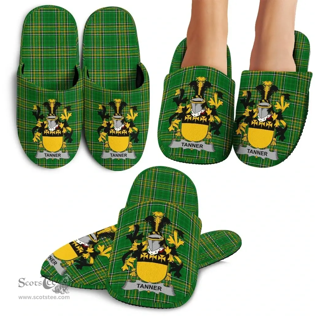 Irish Tanner Coat of Arms Family Crest Ireland House Slippers Irish National Tartan Irish County Slippers