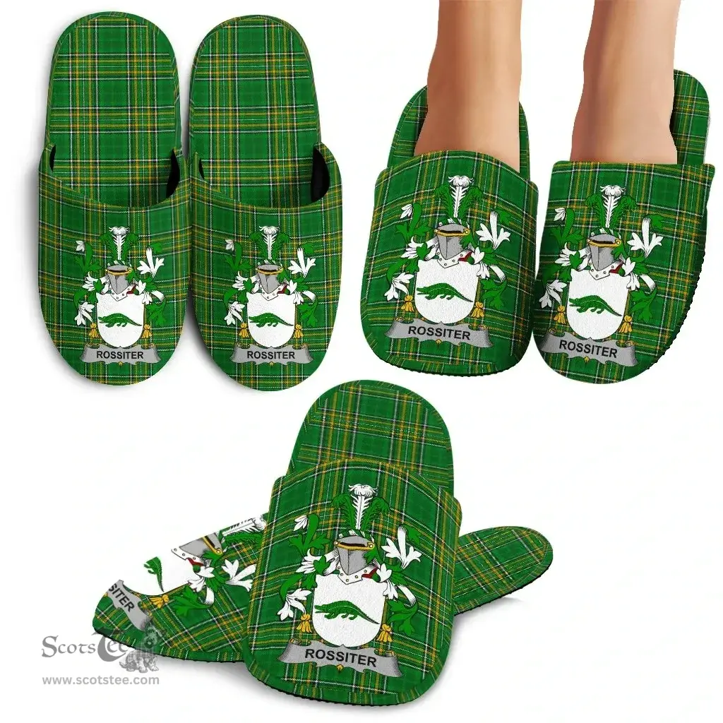 Irish Rossiter Coat of Arms Family Crest Ireland House Slippers Irish National Tartan Irish County Slippers