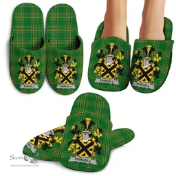 Irish Purcell Coat of Arms Family Crest Ireland House Slippers Irish National Tartan Irish County Slippers