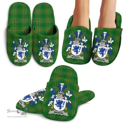 Irish Mason Coat of Arms Family Crest Ireland House Slippers Irish National Tartan Irish County Slippers