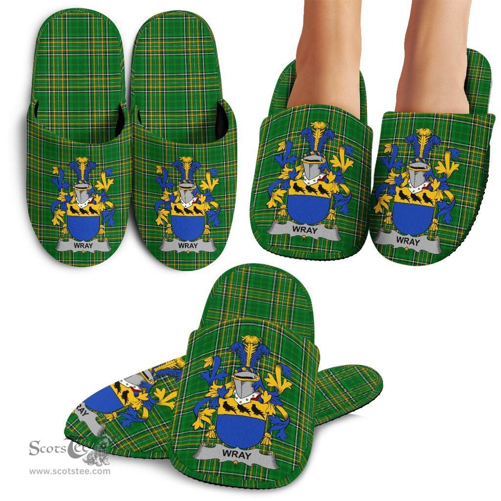 Irish Wray Coat of Arms Family Crest Ireland House Slippers Irish National Tartan Irish County Slippers